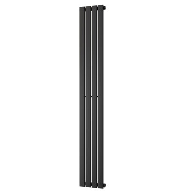 Uk Radiators 1802Btu H1800mm X W272mm Flat Tube Vertical Designer Radiator Typhoon Black