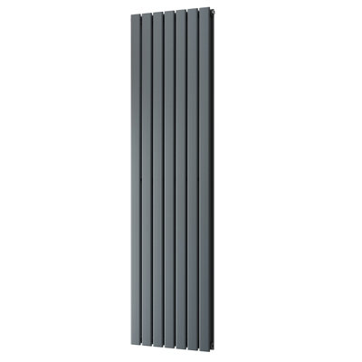 Uk Radiators Anthracite 4787Btu H1800mm X W476mm Flat Tube Vertical Designer Radiator Typhoon