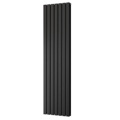 Uk Radiators Black 4787Btu H1800mm X W476mm Flat Tube Vertical Designer Radiator Typhoon