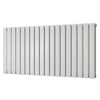 Uk Radiators White 4412Btu H600mm X W1224mm Flat Tube Horizontal Designer Radiator Typhoon