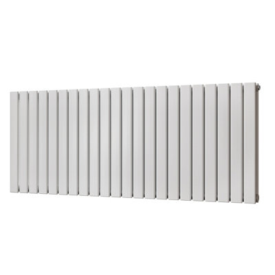 B&Q -  Typhoon White Flat Tube Horizontal Steel Designer Radiator Btu5391 1580W(H) 600 X (W) 1496mm