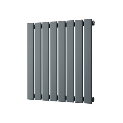 Uk Radiators Anthracite 1324Btu H600mm X W544mm Flat Tube Horizontal Designer Radiator Typhoon