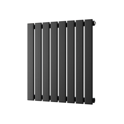 Uk Radiators Black 1324Btu H600mm X W544mm Flat Tube Horizontal Designer Radiator Typhoon