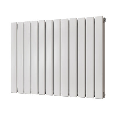 B&Q -  Typhoon White Flat Tube Horizontal Steel Designer Radiator Btu2941 862W(H) 600 X (W) 816mm