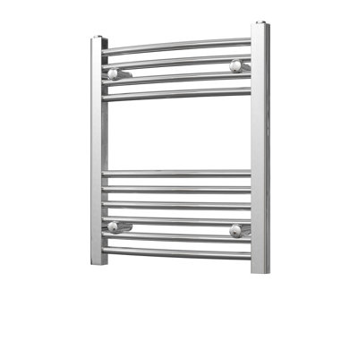 Uk Radiators 532Btu H600mm X W500mm Chrome Curved Ladder Heated Towel Rail Zennor from B&Q