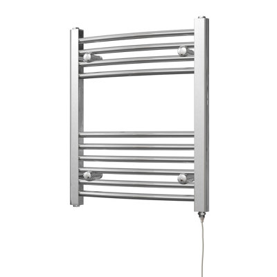 Uk Radiators 200W H600mm X W500mm Chrome Curved Ladder Standard Electric Heated Towel Rail Zennor from B&Q
