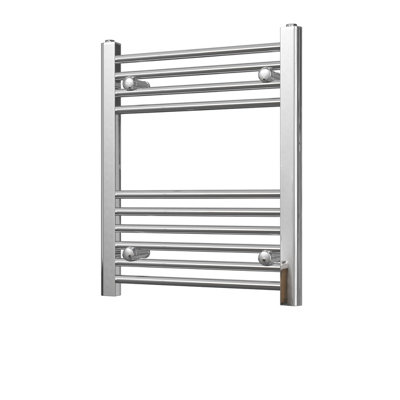 Uk Radiators 532Btu H600mm X W500mm Chrome Straight Ladder Heated Towel Rail Zennor from B&Q