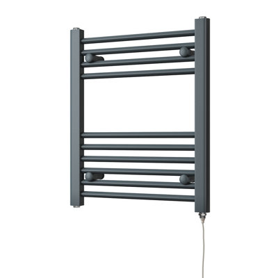 Uk Radiators 200W H600mm X W500mm Anthracite Straight Ladder Standard Electric Heated Towel Rail Zennor from B&Q