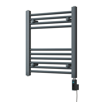 Uk Radiators 200W H600mm X W500mm Anthracite Straight Ladder Thermostatic Wifi Electric Heated Towel Rail Zennor from B&Q