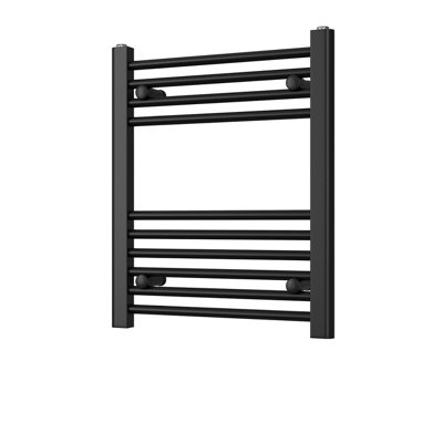 Uk Radiators 761Btu H600mm X W500mm Black Straight Ladder Heated Towel Rail Zennor from B&Q