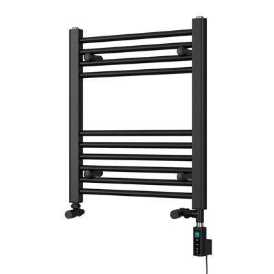 Uk Radiators 761Btu H600mm X W500mm Black Straight Ladder Thermostatic Wifi Dual Fuel Heated Towel Rail Zennor from B&Q