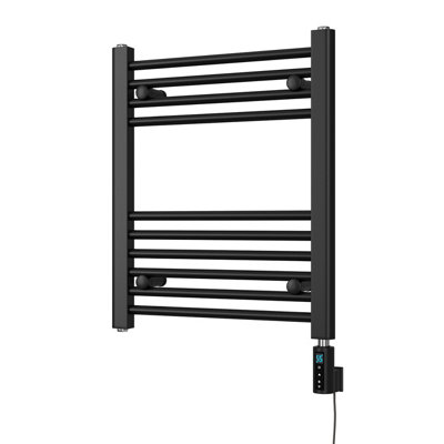 Uk Radiators 200W H600mm X W500mm Black Straight Ladder Thermostatic Wifi Electric Heated Towel Rail Zennor from B&Q