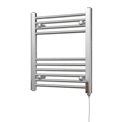 Uk Radiators 200W H600mm X W500mm Chrome Straight Ladder Standard Electric Heated Towel Rail Zennor from B&Q