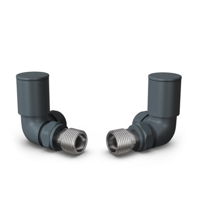 Uk Radiators 1/2Bsp 15mm Corner Anthracite Modern Manual Radiator Valve Pair Round from B&Q