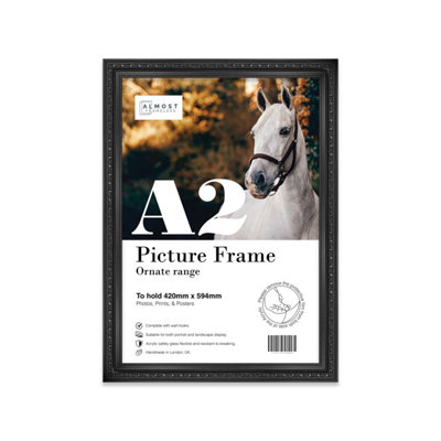 A2 Black Ornate Picture Frame (59.4 X 42Cm) PosterPhotoArtworkGallery Wall Or Print from B&Q