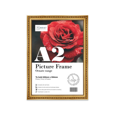 A2 Gold Ornate Picture Frame (59.4 X 42Cm) PosterPhotoArtworkGallery Wall Or Print from B&Q