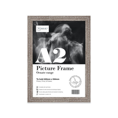 A2 Walnut Ornate Picture Frame (59.4 X 42Cm) PosterPhotoArtworkGallery Wall Or Print from B&Q
