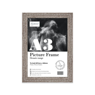 A3 Walnut Ornate Picture Frame (42 X 29.7Cm) PosterPhotoArtworkGallery Wall Or Print from B&Q