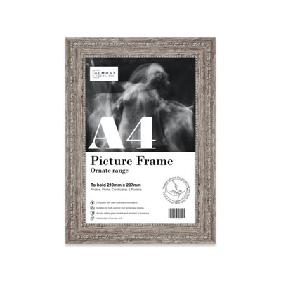 A4 Walnut Ornate Picture Frame (29.7 X 21Cm) PosterPhotoArtworkGallery Wall Or Print from B&Q