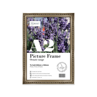 A2 Gunmetal  Ornate Picture Frame (59.4 X 42Cm) PosterPhotoArtworkGallery Wall Or Print from B&Q