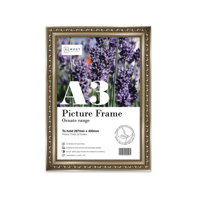 A3 Gunmetal  Ornate Picture Frame (42 X 29.7Cm) PosterPhotoArtworkGallery Wall Or Print from B&Q