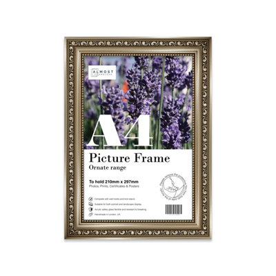 A4 Gunmetal  Ornate Picture Frame (29.7 X 21Cm) PosterPhotoArtworkGallery Wall Or Print from B&Q