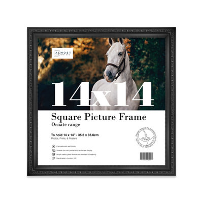 14X14 Black Ornate Picture Frame (35.6 X 35.6Cm) PosterPhotoArtworkGallery Wall Or Print from B&Q