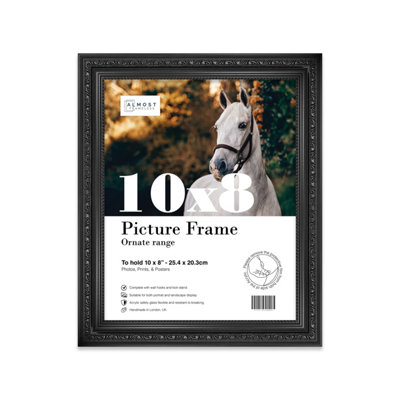 10X8 Black Ornate Picture Frame (25.4 X 20.3Cm) PosterPhotoArtworkGallery Wall Or Print from B&Q