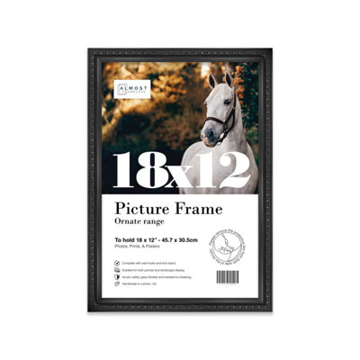 18X12 Black Ornate Picture Frame (45.7 X 30.5Cm) PosterPhotoArtworkGallery Wall Or Print from B&Q