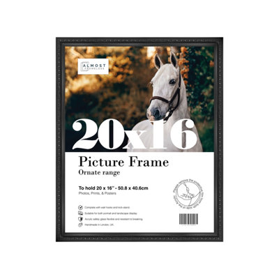 20X16 Black Ornate Picture Frame (40.6 X 50.8Cm) PosterPhotoArtworkGallery Wall Or Print from B&Q