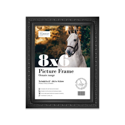 8X6 Black Ornate Picture Frame (15.2 X 20.3Cm) PosterPhotoArtworkGallery Wall Or Print from B&Q