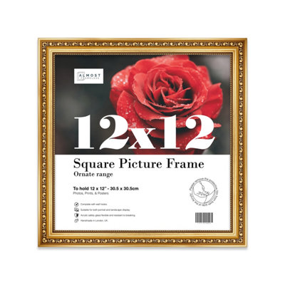 12X12 Gold Ornate Picture Frame (30.5 X 30.5Cm) PosterPhotoArtworkGallery Wall Or Print from B&Q