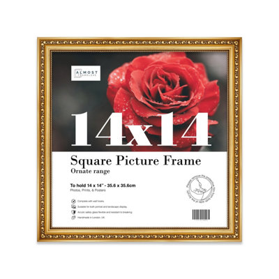 14X14 Gold Ornate Picture Frame (35.6 X 35.6Cm) PosterPhotoArtworkGallery Wall Or Print from B&Q