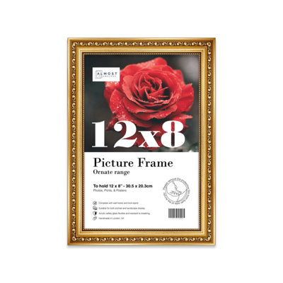 12X8 Gold Ornate Picture Frame (30.5 X 20.3Cm) PosterPhotoArtworkGallery Wall Or Print from B&Q