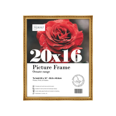 20X16 Gold Ornate Picture Frame (40.6 X 50.8Cm) PosterPhotoArtworkGallery Wall Or Print from B&Q