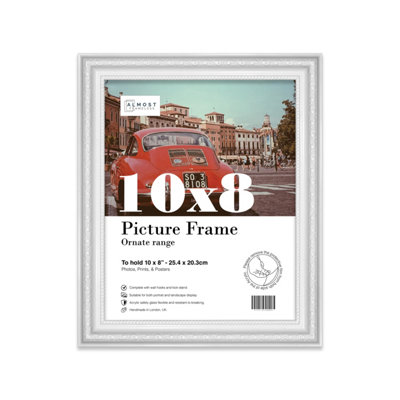 10X8 White Ornate Picture Frame (25.4 X 20.3Cm) PosterPhotoArtworkGallery Wall Or Print from B&Q