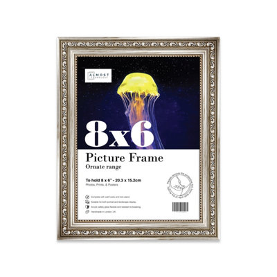 8X6 Silver Ornate Picture Frame (15.2 X 20.3Cm) PosterPhotoArtworkGallery Wall Or Print from B&Q