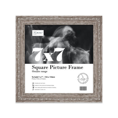  - 7X7 Walnut Ornate Picture Frame (17.8 X 17.8Cm) PosterPhotoArtworkGallery Wall Or Print