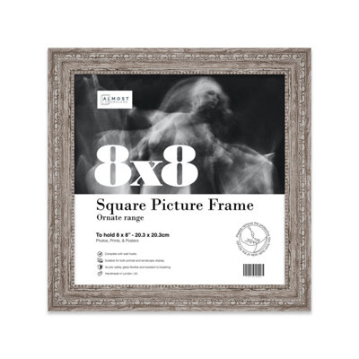 8X8 Walnut Ornate Picture Frame (20.3 X 20.3Cm) PosterPhotoArtworkGallery Wall Or Print from B&Q