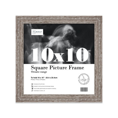 10X10 Walnut Ornate Picture Frame (25.4 X 25.4Cm) PosterPhotoArtworkGallery Wall Or Print from B&Q