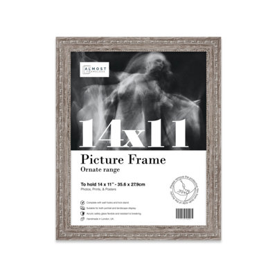 14X11 Walnut Ornate Picture Frame (35.6 X 27.9Cm) PosterPhotoArtworkGallery Wall Or Print from B&Q