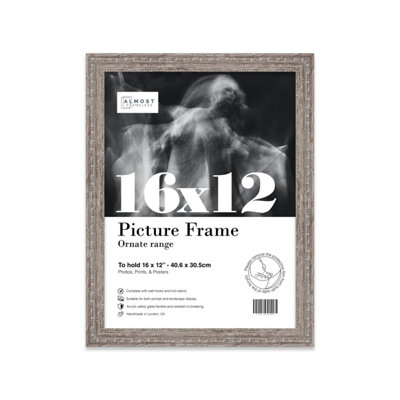 16X12 Walnut Ornate Picture Frame (40.6 X 30.5Cm) PosterPhotoArtworkGallery Wall Or Print from B&Q