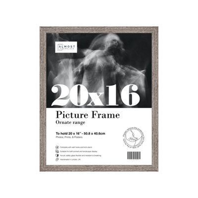 20X16 Walnut Ornate Picture Frame (40.6 X 50.8Cm) PosterPhotoArtworkGallery Wall Or Print from B&Q