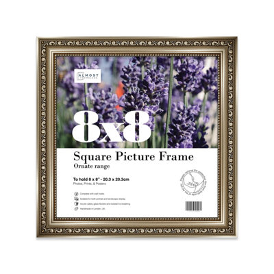 8X8 Gunmetal  Ornate Picture Frame (20.3 X 20.3Cm) PosterPhotoArtworkGallery Wall Or Print from B&Q