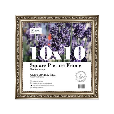 10X10 Gunmetal  Ornate Picture Frame (25.4 X 25.4Cm) PosterPhotoArtworkGallery Wall Or Print from B&Q