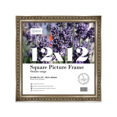 12X12 Gunmetal  Ornate Picture Frame (30.5 X 30.5Cm) PosterPhotoArtworkGallery Wall Or Print from B&Q