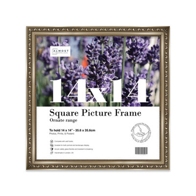 14X14 Gunmetal  Ornate Picture Frame (35.6 X 35.6Cm) PosterPhotoArtworkGallery Wall Or Print from B&Q