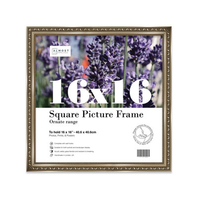 16X16 Gunmetal  Ornate Picture Frame (40.6 X 40.6Cm) PosterPhotoArtworkGallery Wall Or Print from B&Q