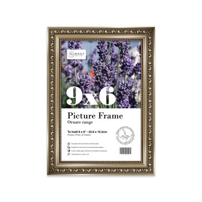 9X6 Gunmetal  Ornate Picture Frame (22.9 X 15.2Cm) PosterPhotoArtworkGallery Wall Or Print from B&Q