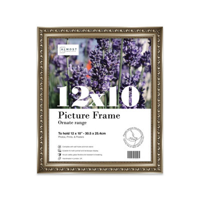 12X10 Gunmetal  Ornate Picture Frame (30.5 X 25.4Cm) PosterPhotoArtworkGallery Wall Or Print from B&Q